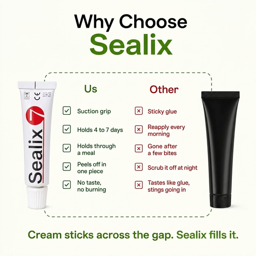 Sealix™ | Stop Denture Slipping 100% - All-Day Secure Hold